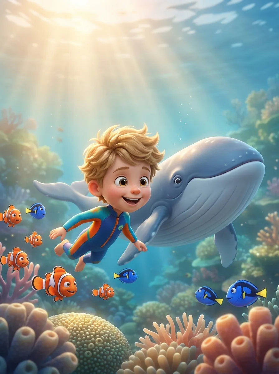 Underwater Adventure - personalized children's book cover